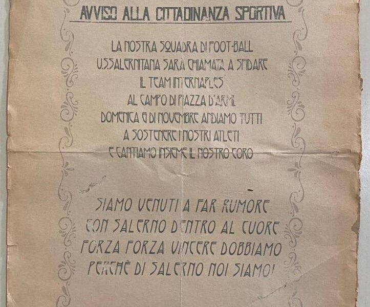 Comunicato Stampa Macte Animo 1919: il volantino del primo club di tifosi a Salerno!